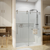 Frameless Shower Door 56-60" W x 76" H, Glass Shower Door with 5/16" (8mm) Clear SGCC Tempered Glass