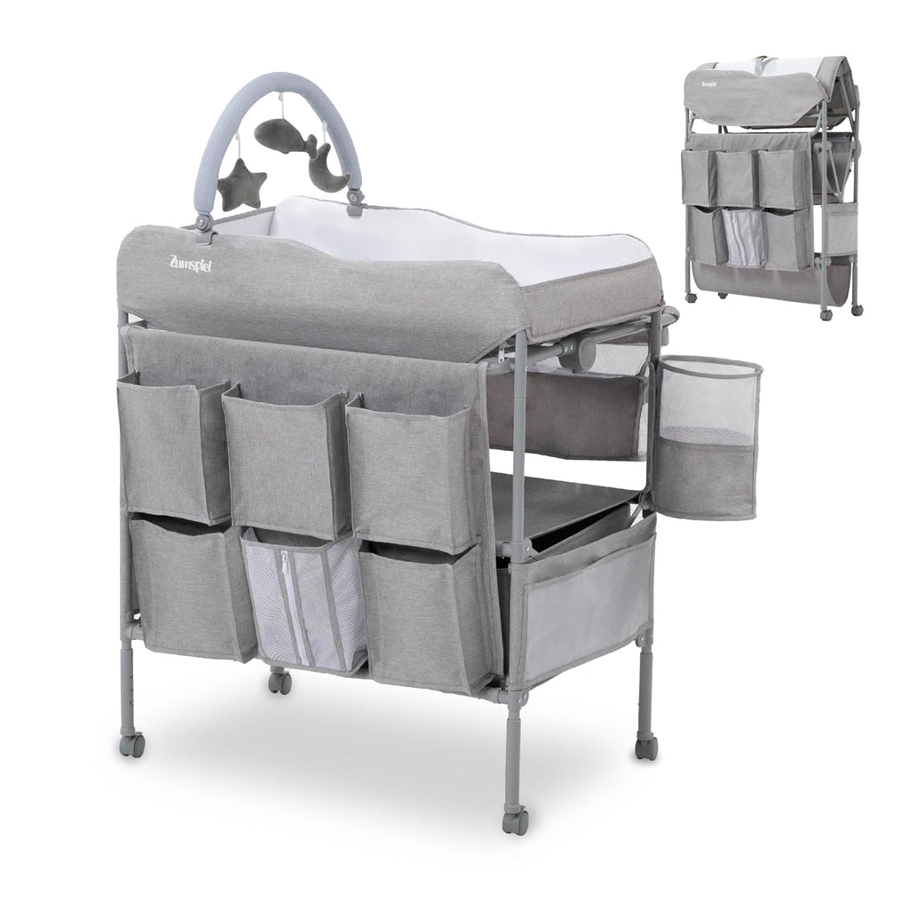 Baby Changing Table, Versatile Portable Folding Changing Table, Waterproof Diaper Changing Station with Waste Basket