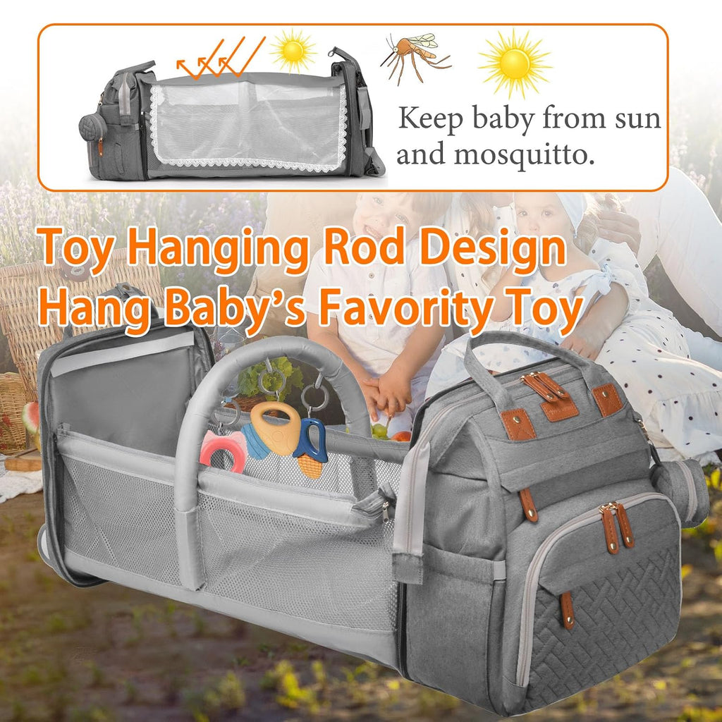 Baby Diaper Bag with Changing Station, Waterproof Diaper Bag Backpack for Moms Dads with USB Charging Port, Baby