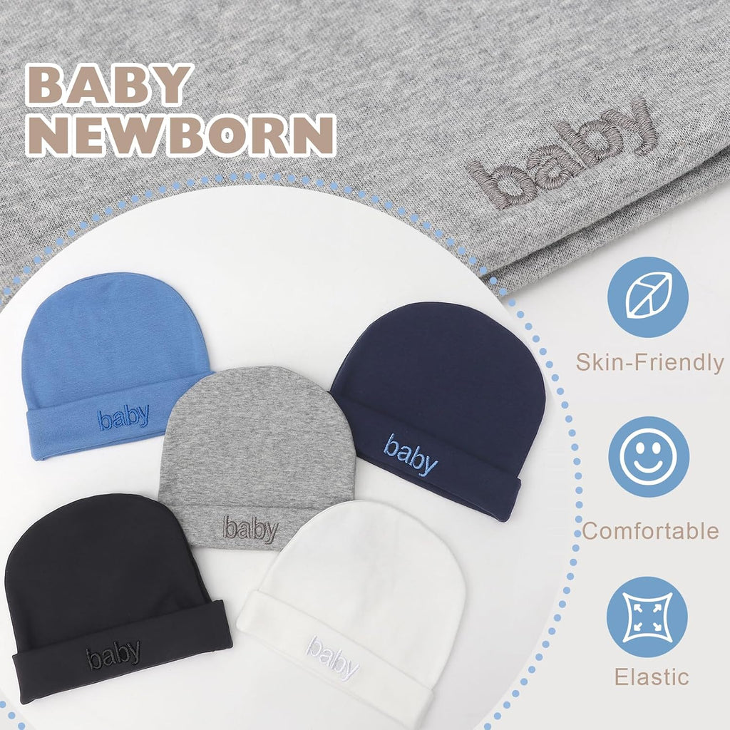 Baby Hats Mittens and Socks Set Cotton Infant Beanie Cap Socks Mittens for Baby Boy Girl