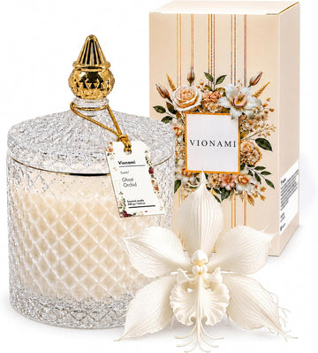 Ghost Orchid Rare Flower Fragrance Luxury Scented Candle Gift - Set of 148