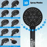 All Metal High Pressure Rainfall 10'' Shower Head, CUPC Certified Handheld Showerhead Combo