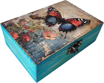 Butterfly Trinket Box. Animal Trinket Box for Gift. Trinket case Holder (6.5 x 4.25 x 2.25 inches)