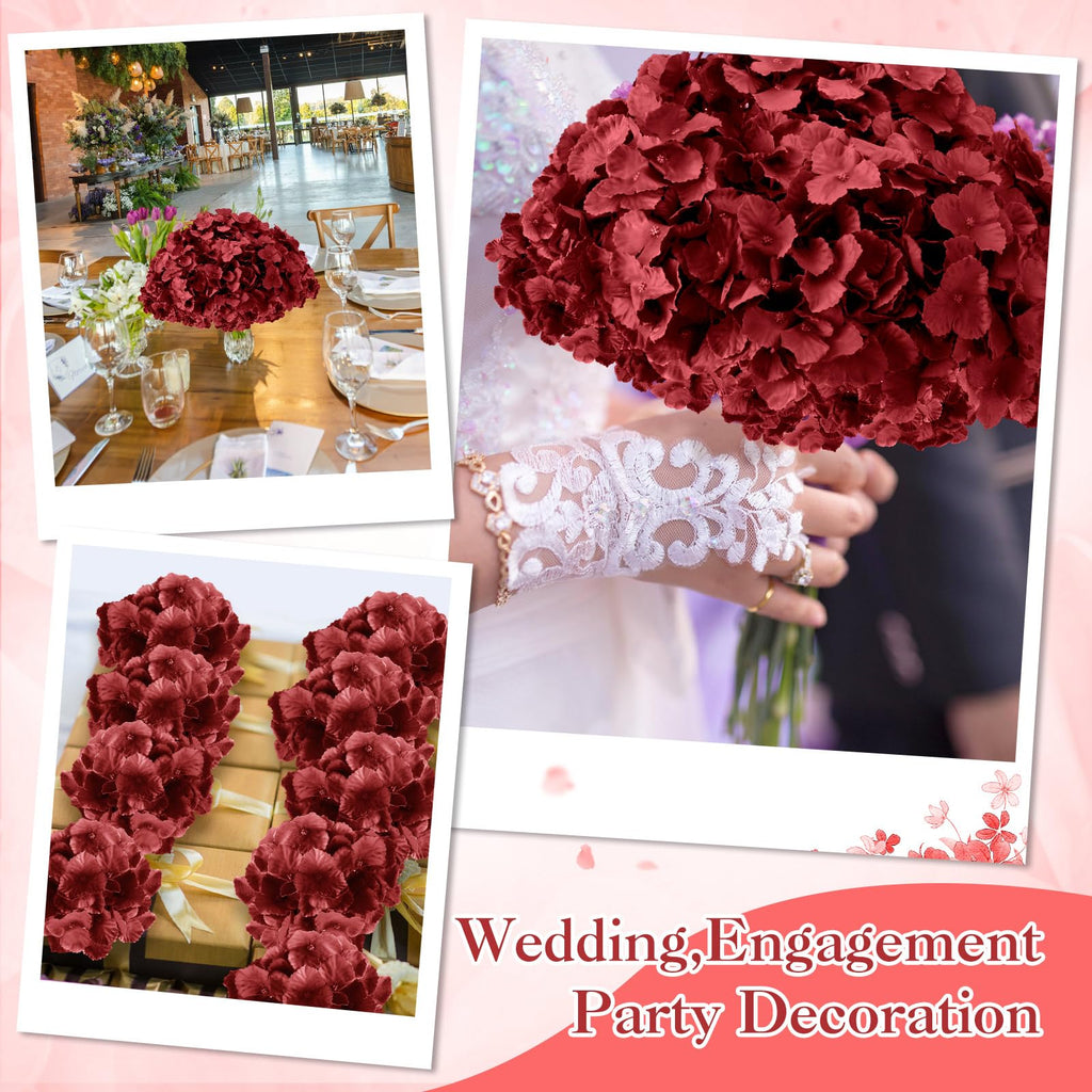 50 Pcs Burgundy Artificial Bulk, 7.48 Inch