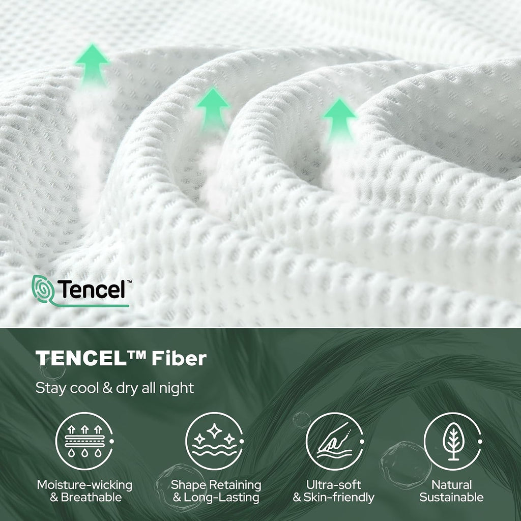 Full Size Mattress Topper, Soft TencelTM Blend Pillow Top Bed Pad | Extra Thick 800 GSM and Breathable Naturally
