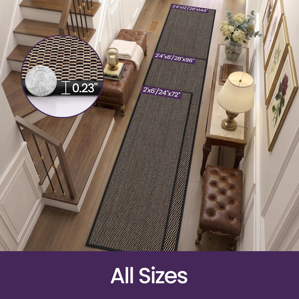 Ultra Th Runner Rug 24x72, Non Slip Entryway Rugs, Black