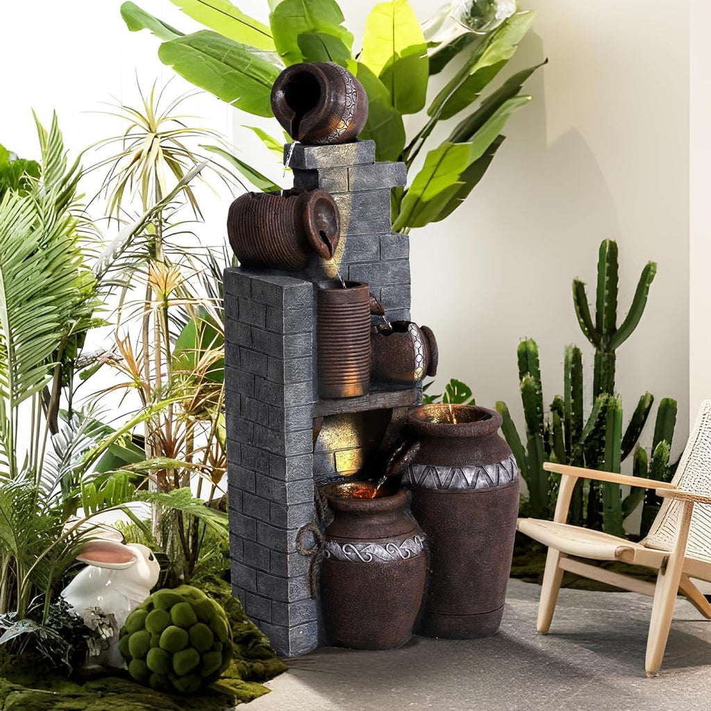 6-Tiers Garden Waterfall Fountain Outdoor