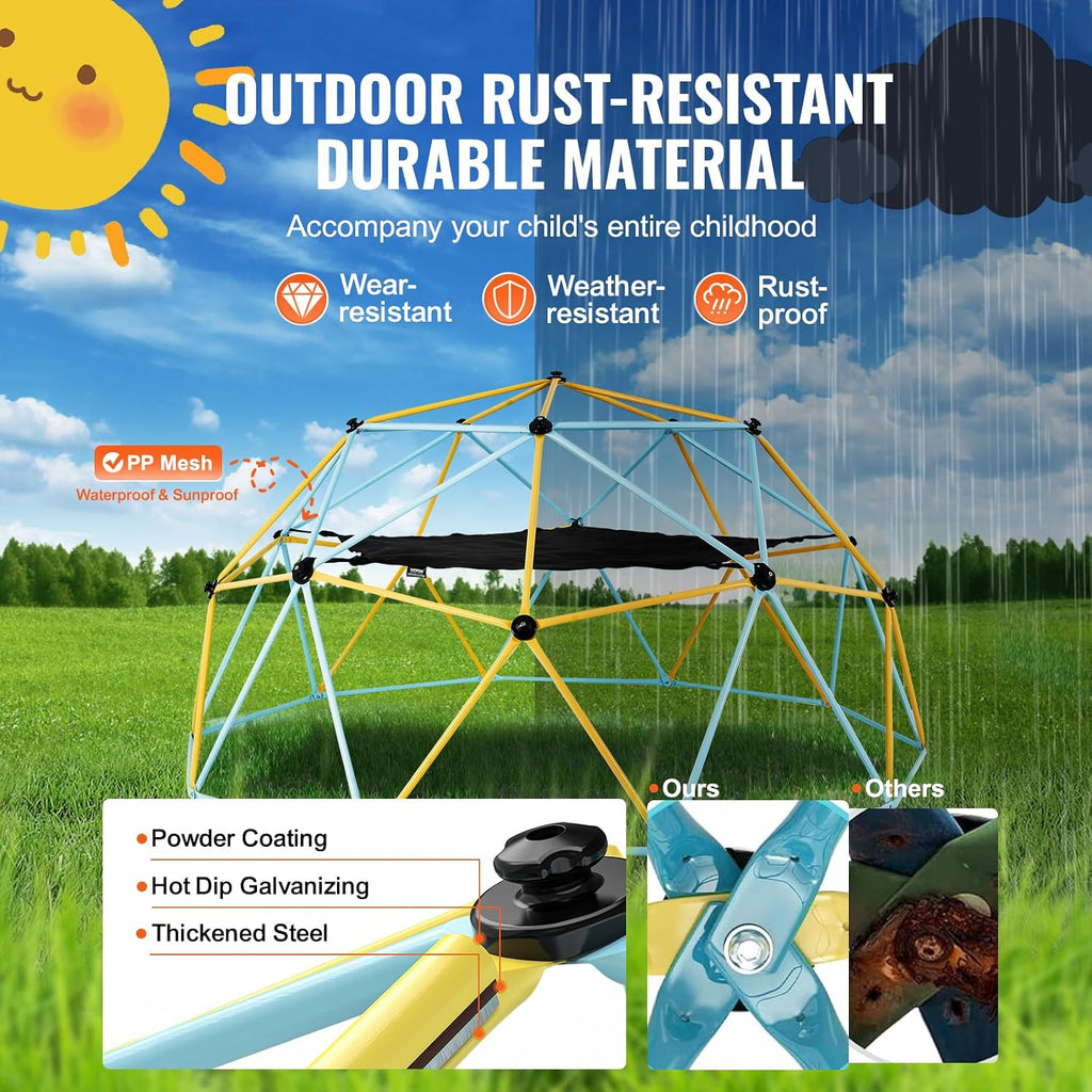 Climbing Dome for Kids 3 to 10 Years Old 10FT Geometric Dome Climber