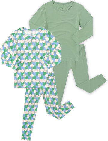 Bamboo Viscose Toddler Pajamas, 4 Piece Pjs for Kids Boys