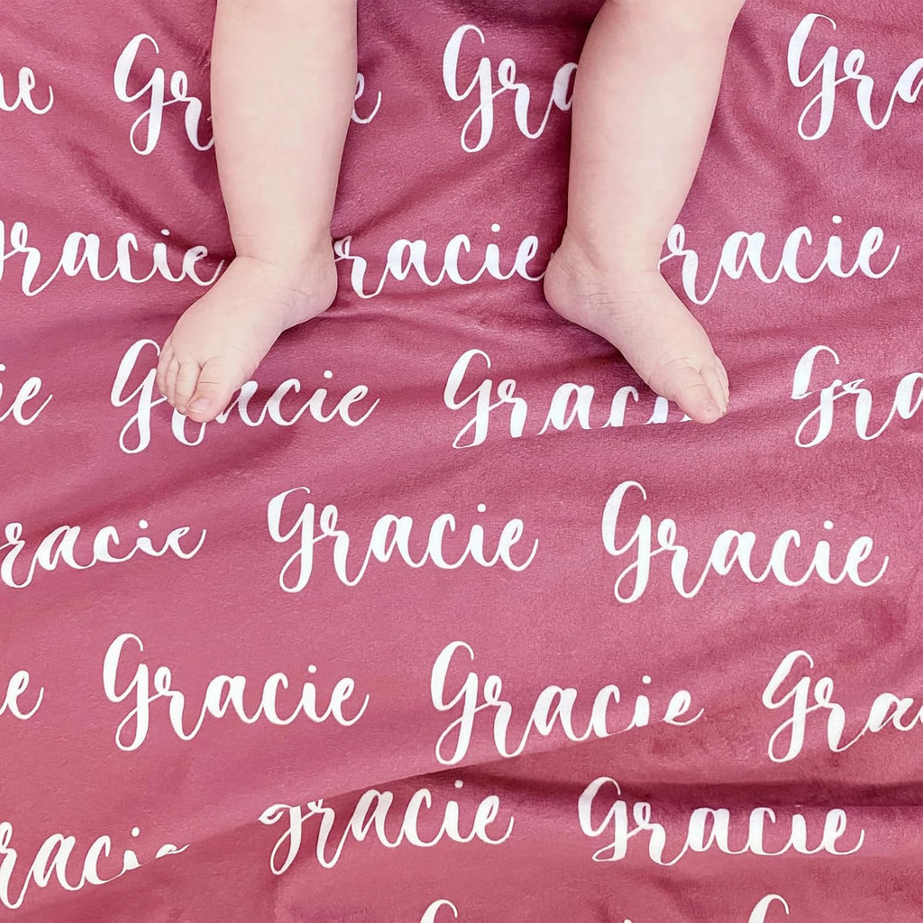 Ships Next Day, Personalized Baby Blanket with Name Custom Blanket with Letter Words Soft Plush Flannel Throw Blanket