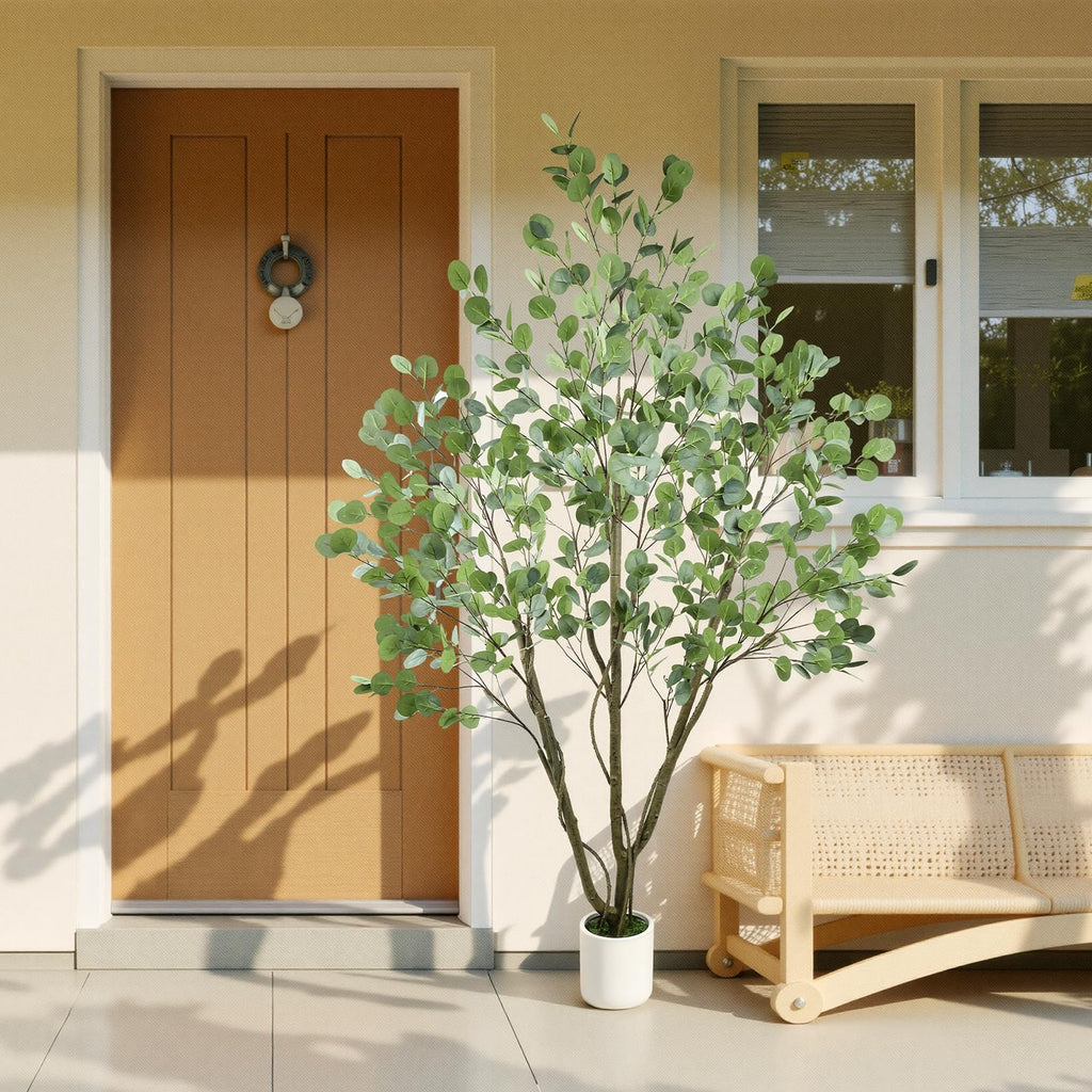Large Artificial Eucalyptus Tree 6FT, Indoor Outdoor Faux Tree
