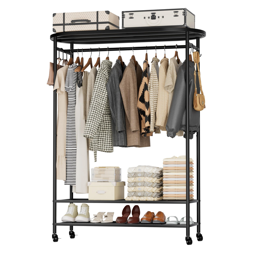 Clothes Rack with Cover Heavy Duty Rolling Portable Closet 380LBS