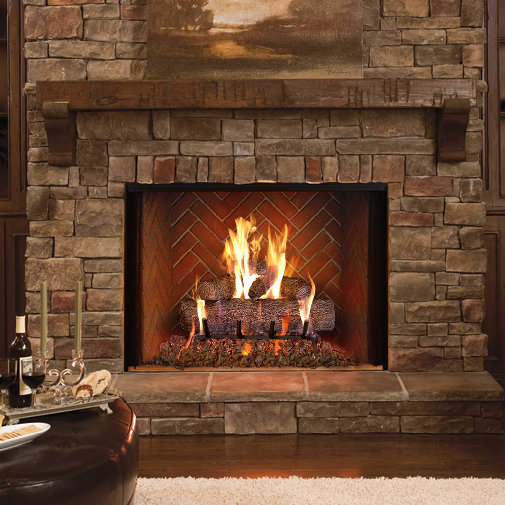 30-inch Live Oak Log Set with Vented Burner and Gas Connection Kit. Match Lit (Natural Gas Only)