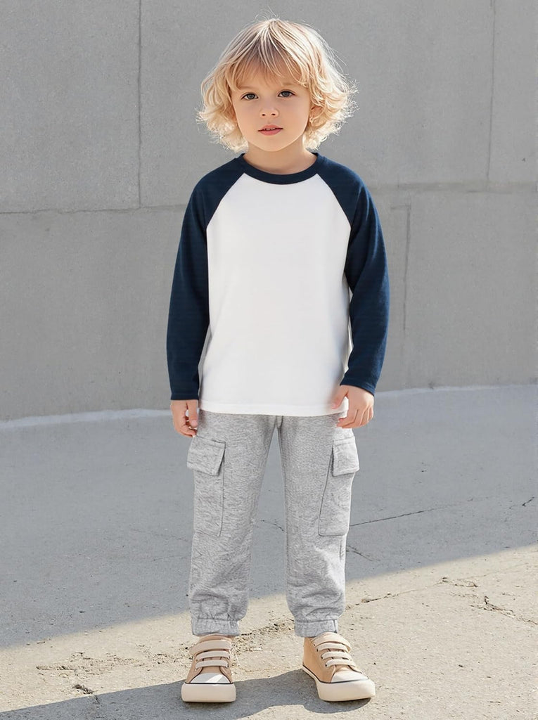 Toddler Boys Long Sleeve T-Shirts Kids Basic Cotton Tee Shirts