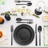 Black Silverware Set, 20-Piece Forged Flatware Set Cutlery Set Premium Stainless Steel, Service for 4