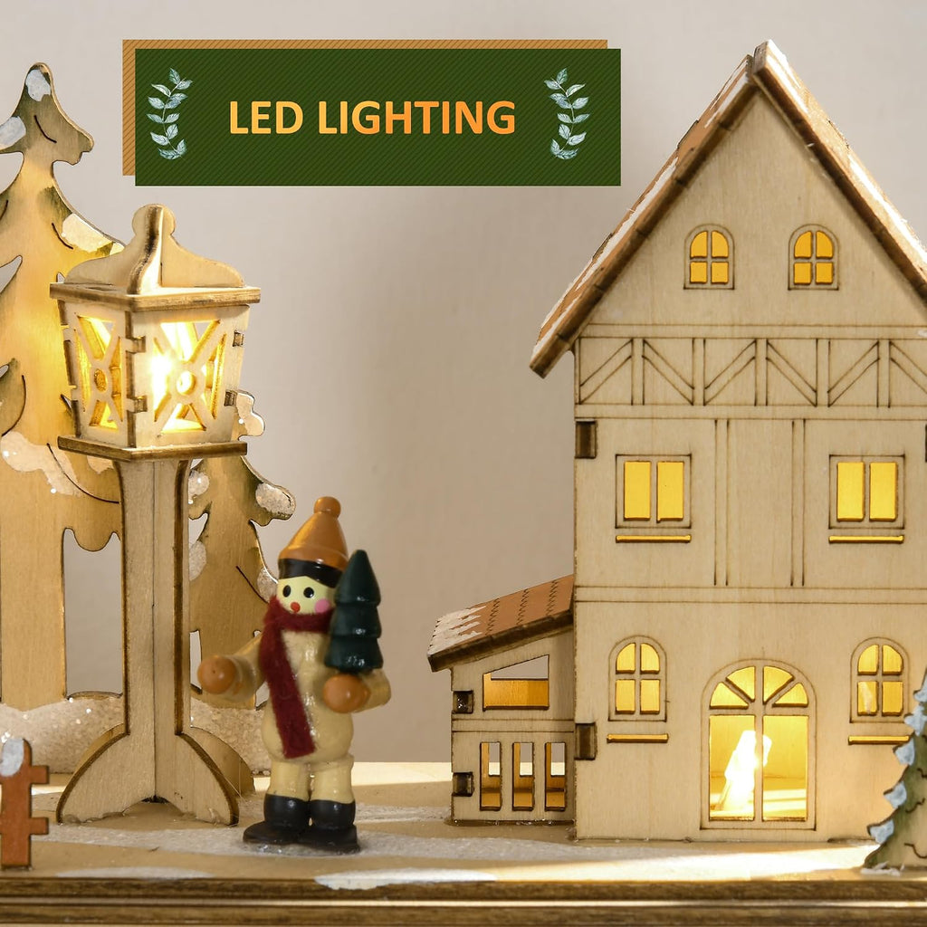 Christmas Advent Calendar Light Up 24 Countdown Drawers Natural