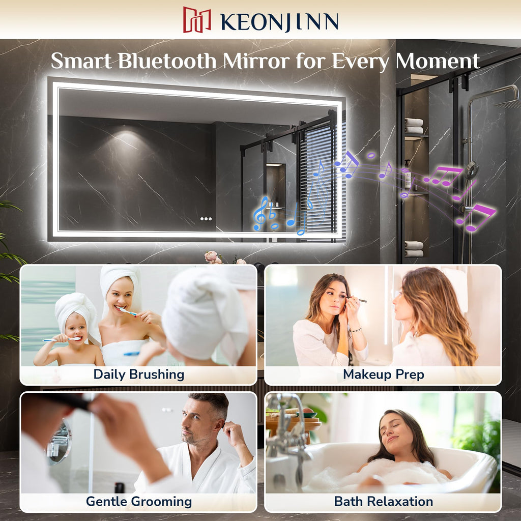 24" x 30" LED Bathroom Mirror with Lights, Frontlit & Backlit
