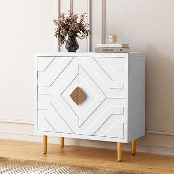 31.7'' Modern Sideboard Storage Cabinet with 2 Doors, White