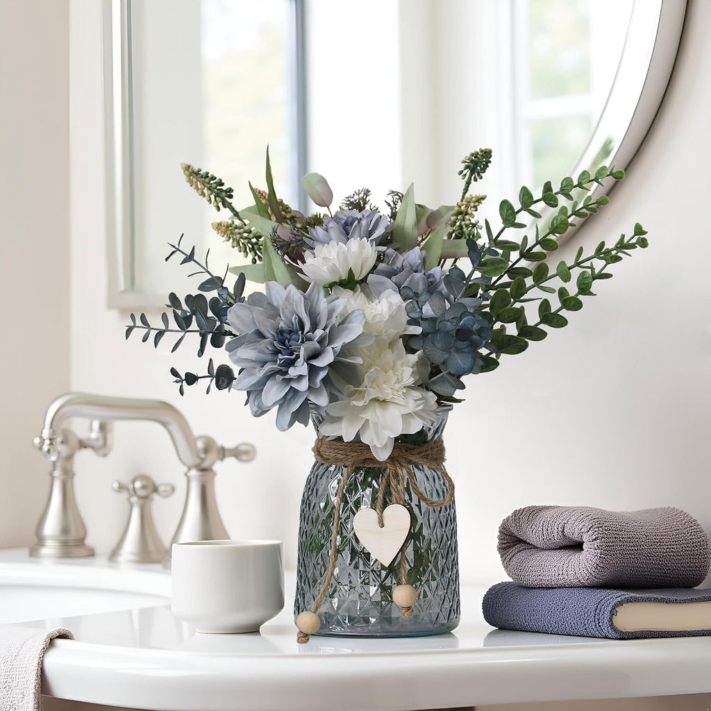 Fake Flowers in Vase,Faux Flowers in Vase,Table Centerpieces,Flower Centerpieces for Tables,Artificial