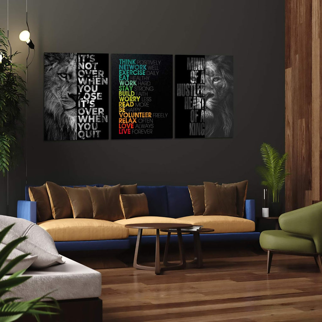 Motivational Office Wall Art Inspirational Canvas Wall Art Hustle Posters Wall Decor Print Entrepreneur Quote Wall