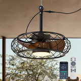 20'' Outdoor Ceiling Fans with Lights, Gazebo Fan Wet Rated Remote&APP Control, Plug in Ceiling Fan for Patios, Pergola, Ceiling Fan with Remote Control, Hanging with Hook,Black