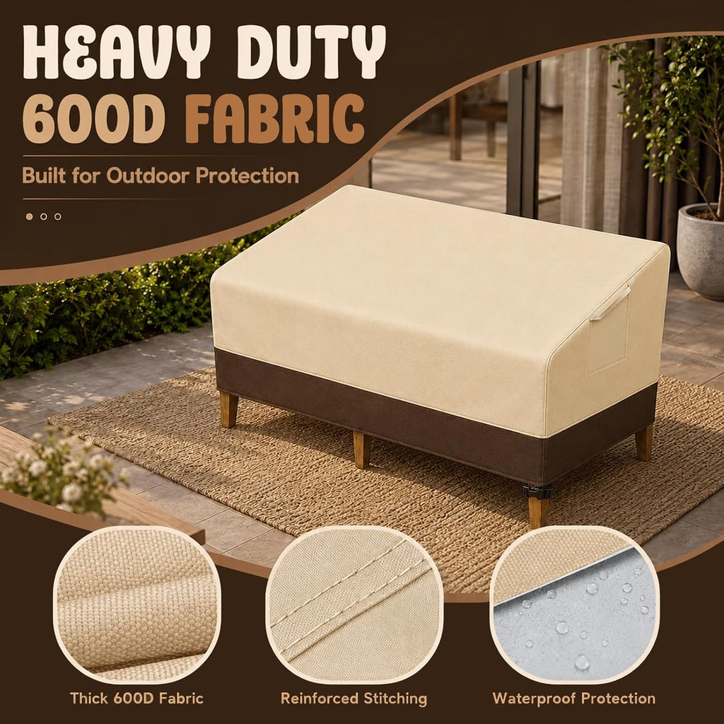 Waterproof Outdoor Sofa Cover for 3-Seater Patio Couch, Heavy Duty Lawn Furniture Cover with Air Vent and Handles