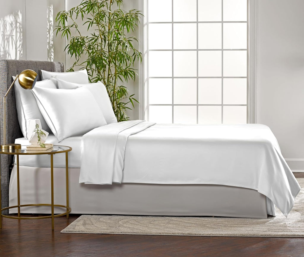 King Sheets, Genuine 100% Organic Viscose Derived from Bamboo Bed Sheet Set, Soft & Cooling, Double Stitching, 2 Year