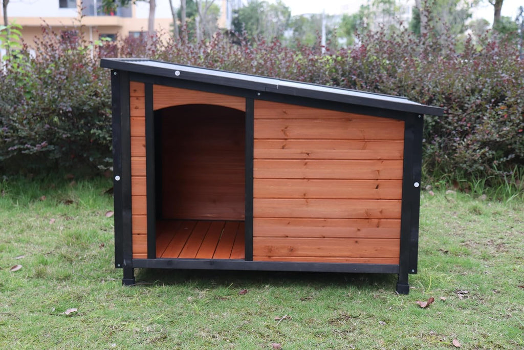 Wooden Dog House Outdoor Large Dog Kennel Weatherproof with PVC Roof