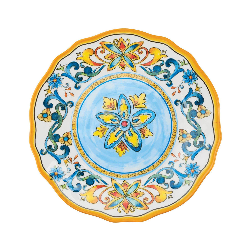 12 Piece Chianti Melamine Dinnerware Sets, Outdoor Dishes Set, Plates and Bowls Sets, Service for 4, Multicolor