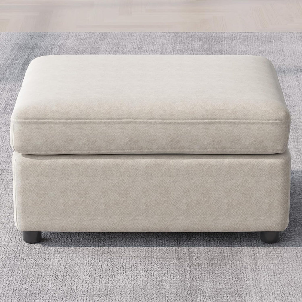 Rectangular Storage Ottoman 33.85 Inch Storage Bench, Velvet Footrest Stools Oversized Single Sofa , Broad Seater