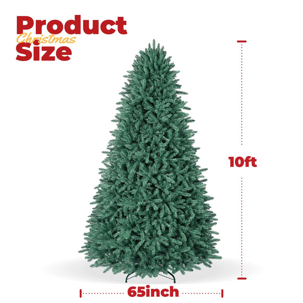 Christmas Tree 10ft, Premium Hinged Blue Spruce Artificial Christmas Tree with Realistic 4868 Tips, Unlit