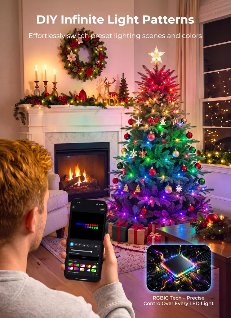 7.5-ft Smart Prelit Christmas Trees with 400 LED Lights, App Control