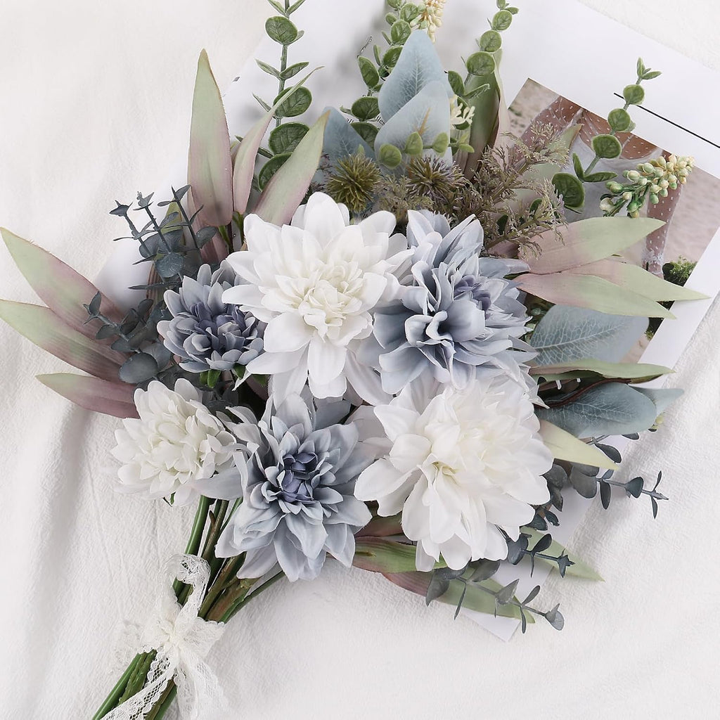Fake Artificial Flowers Bouquet for Decoration, Silk Floral Arrangements Faux Flowers Plant Wedding Bride Bouquets