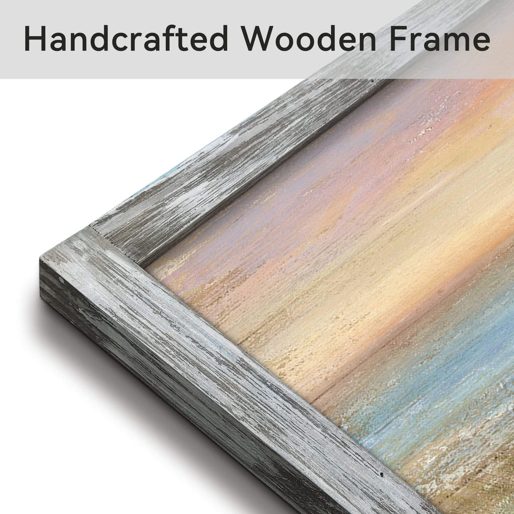 Artwork Walls Beach Chair Artwork Hand Paint Heavy Texture Wood Beach Pictures Coastal Framed Wall Art Seascape