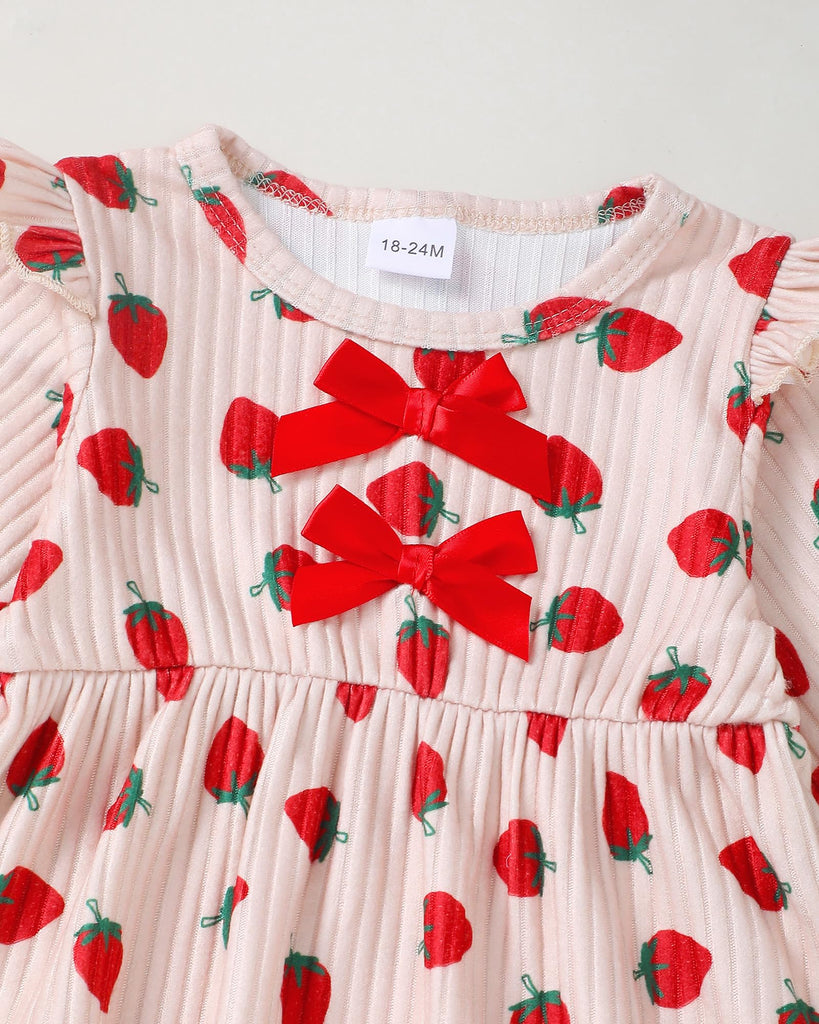 Baby Girl Clothes Strawberry Shirt Flared Pants Outfits