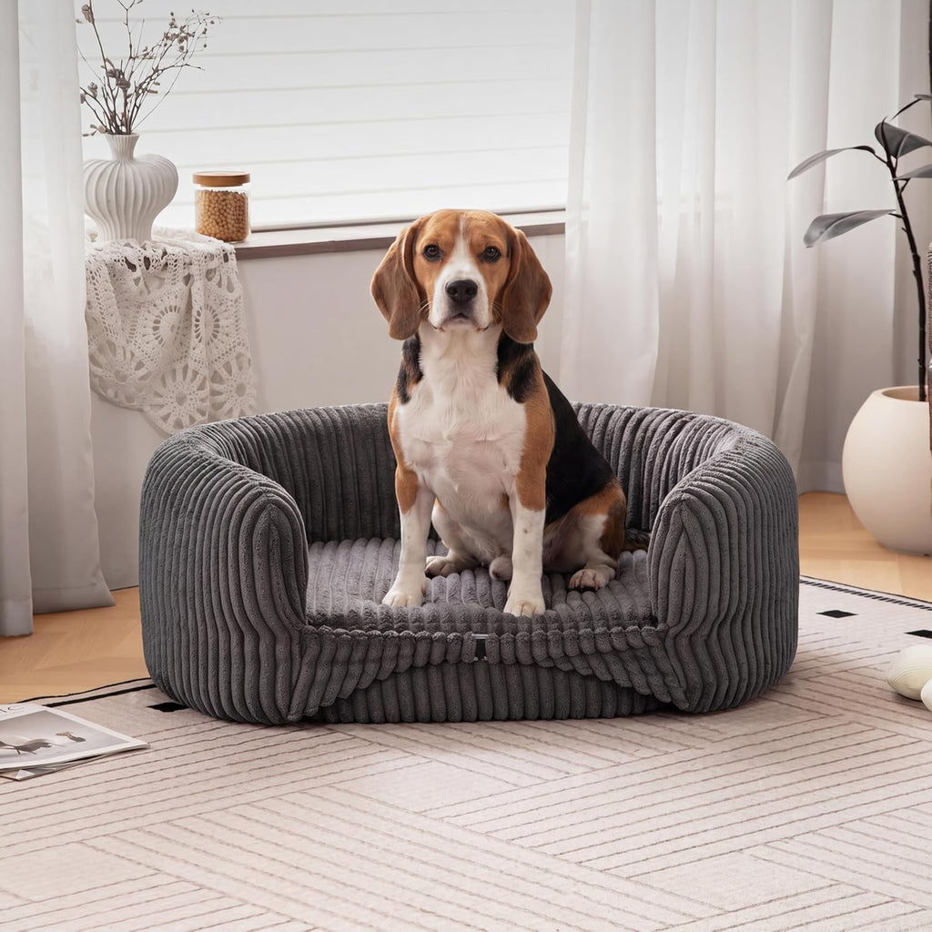 Grey Large Dog Couch Bed Pet Sofa for Medium and Large Dogs Under 70lbs
