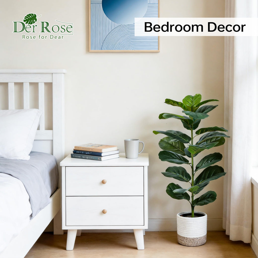 2 Pack 30" Fake Plants, Fiddle Leaf Fig Trees with Woven Baskets