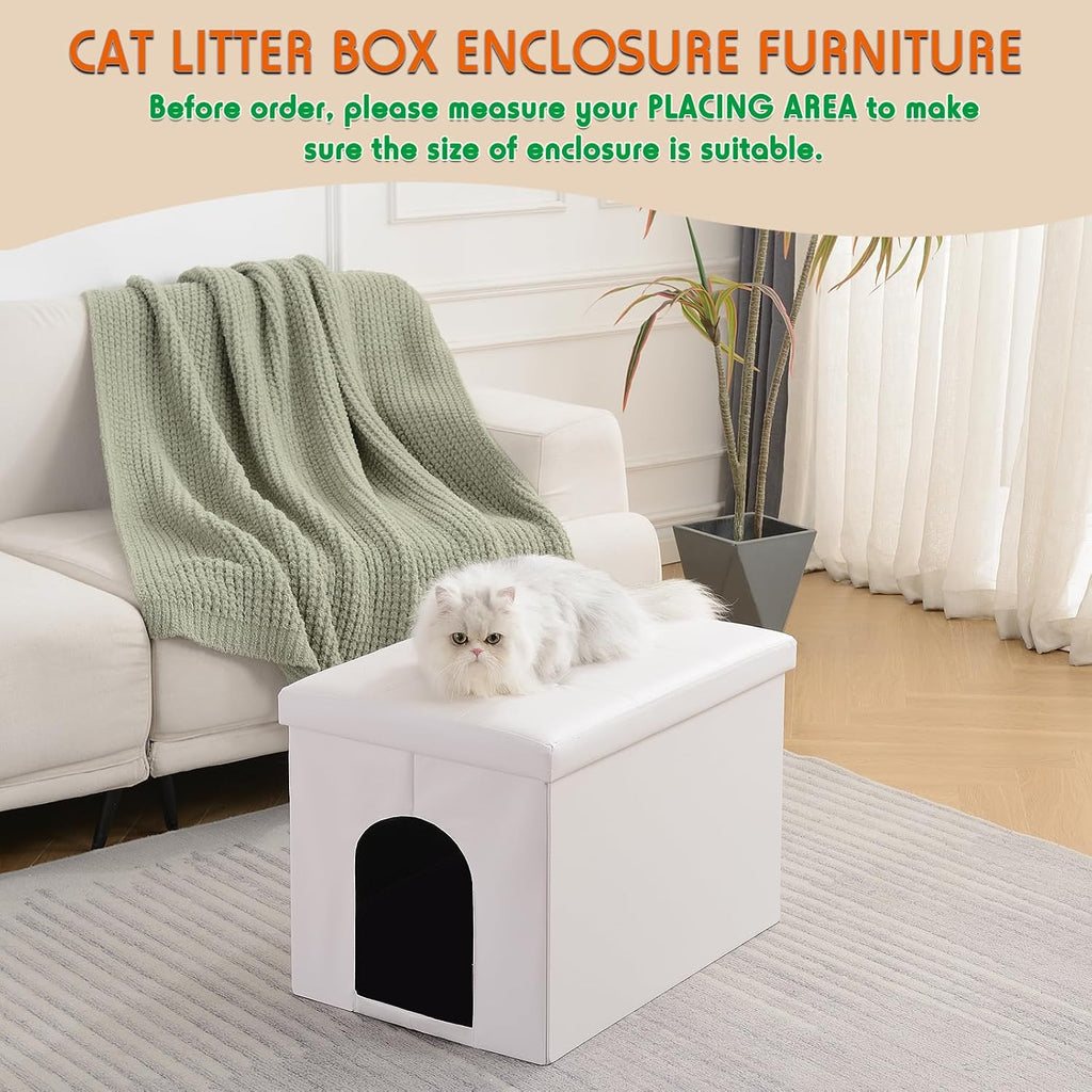 Cat Litter Box Enclosure Furniture Odor Control, Large