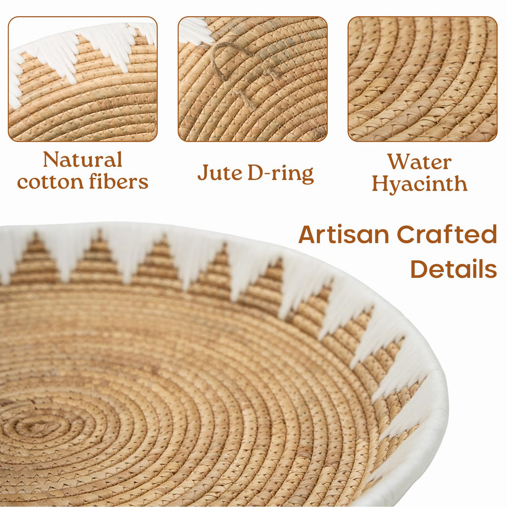 Extra Large Wall Basket Decor Boho Wicker Wall Hanging Set 3