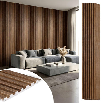 WPC Acoustic Slat Wall Panels 8-Pack 96'' x 6'' (Cover Approx.32 sq.ft)