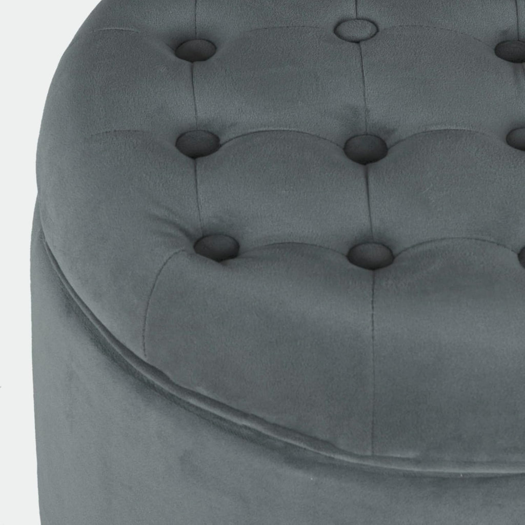 Home Decor | Upholstered Round Velvet Tufted Foot Rest Ottoman | Ottoman with Storage | Decorative Home Furniture