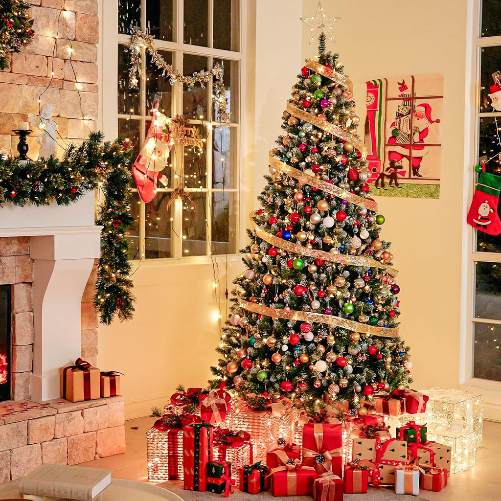 Partially Flocked Christmas Tree with 1,446 Branch Tips