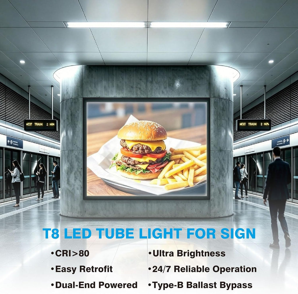 R17D T8 LED Tube Lights, F48T12 HO Fluorescent Replacement, 10-Pack