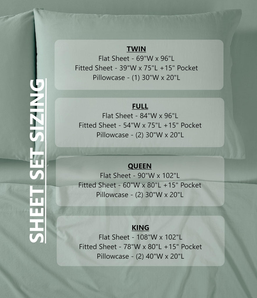 Wide Ticking Stripe Green 4 Piece Sheet Set