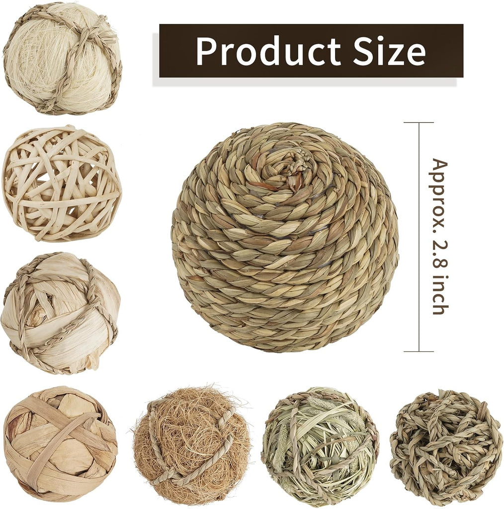 8-Pack Rustic Wicker Decorative Balls for Bowls - Set of 8
