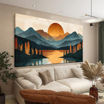 Mountain Boho Wall Art Prints Canvas Art Wall Decor Home Wall Decorations Picture Forest River Landscape Prints