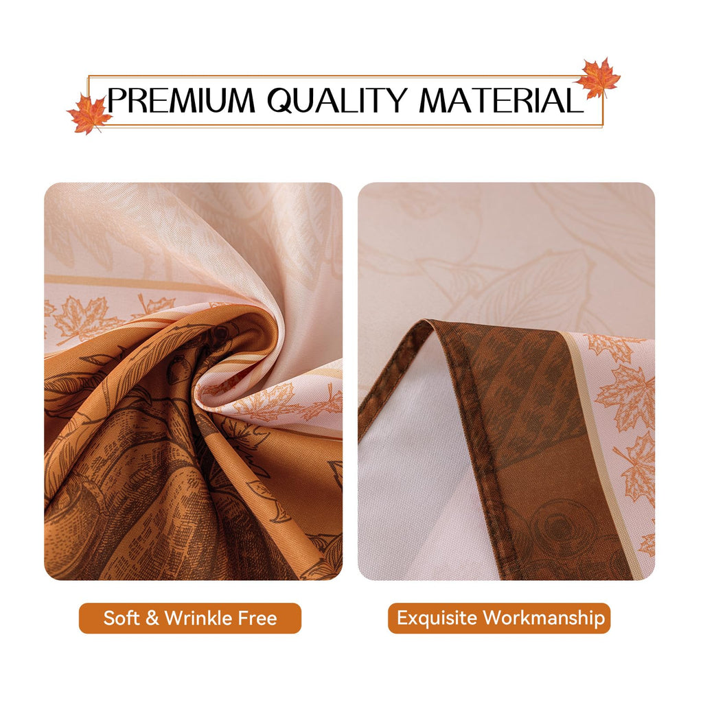 Fall Thanksgiving Square Tablecloth 54 x 54 Inch, Orange
