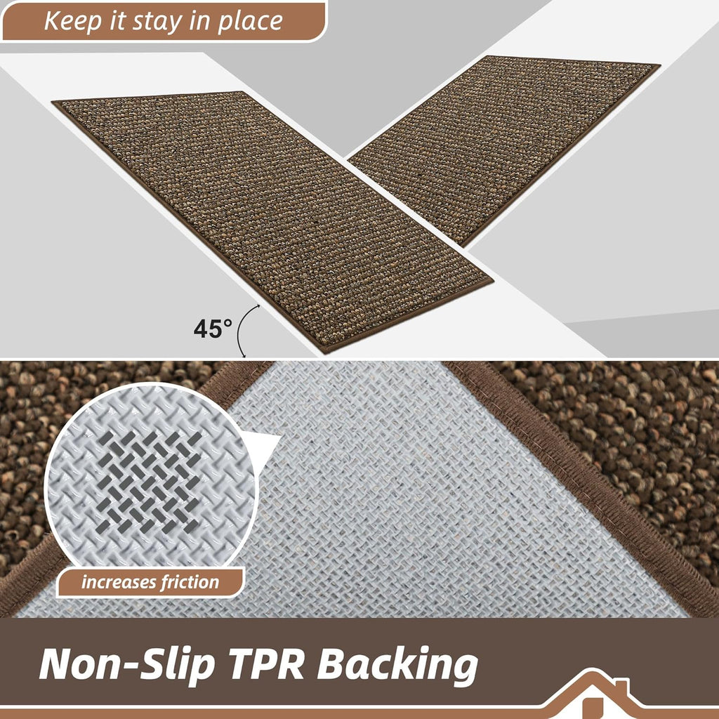 Dirt Trapper Door Mat 24" x 36", Non-Slip Washable Doormats, Brown | Entrance Mat Dirt Resistant and Absorbent