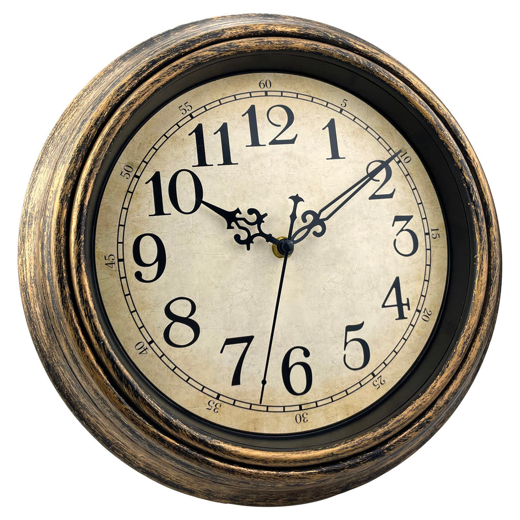 Extra Large Retro Wall Clock, 16'' Non Ticking Classic Silent Vintage Wall Clocks Decorative Kitchen Living Room