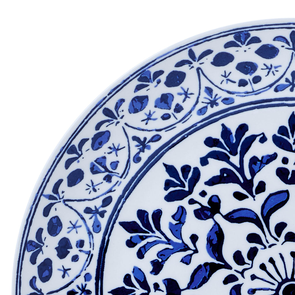 Medallion Radiance 12 Piece Stoneware Dinnerware Plate Bowl Dish Set, Service for 4, Blue